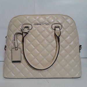 ADRIENNE VITTADINI WALLET FOR WOMEN - CREAM COLOR - TWO HANDLE HANDLES AND STRAP